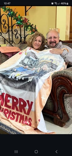 Customer photo review of Cobija frazada personalizable Merry Christmas II