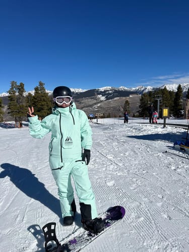 Customer photo review of Stand Collar Ski Rompers for Women One-piece Skiwear