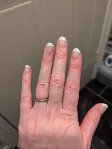 Customer photo review of White French Tip Glitz