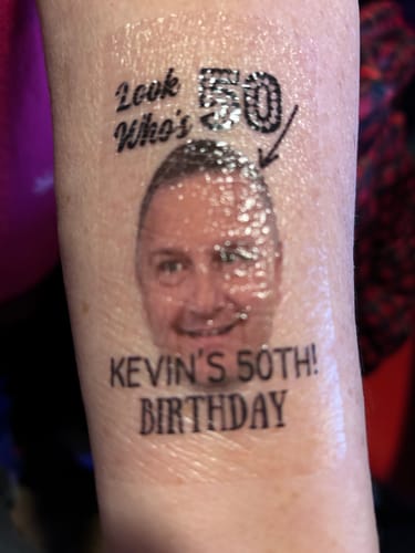 Customer photo review of Look Who's Birthday! Custom Tattoo