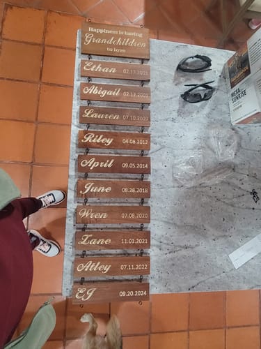 Customer photo review of Personalized Grandkids Hanging Sign (Engraved) Family Keepsake