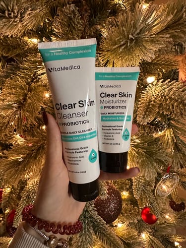 Customer photo review of Clear Skin Probiotic Facial Cleanser & Moisturizer