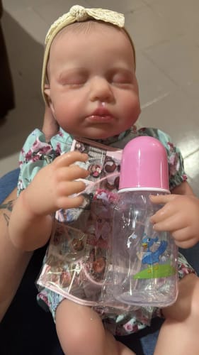 Customer photo review of 50CM Finished Reborn Baby Dolls LouLou Twins Girl Lifelike Silicone Vinyl Newborn 3D Skin Visible Veins DIY Toys For Girls