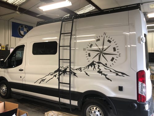 Customer photo review of TRANSIT SIDE MOUNT LADDER - HIGH ROOF