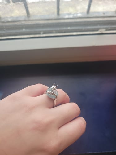 Customer photo review of "Loong" 925 Sterling Silver Sculptural Statement Dragon Flow Open Ring