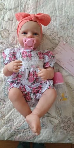 Customer photo review of 50CM Finished Reborn Baby Dolls LouLou Twins Girl Lifelike Silicone Vinyl Newborn 3D Skin Visible Veins DIY Toys For Girls