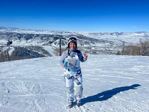 Customer photo review of Women Insulated Ski Bibs Pants Graphic One-piece Ski Overalls