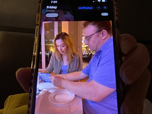 Customer photo review of Unique Gift for Son from Dad - Acrylic Plaque with LED-Lit Wooden Base - AC35D