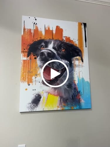 Customer video review of Custom Pet Portrait - Abstract Style