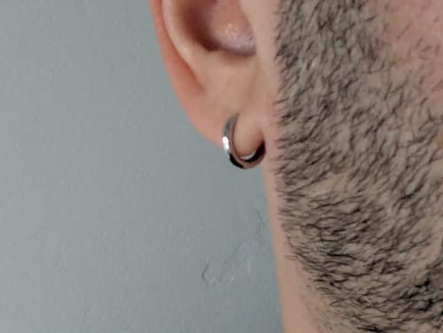 Customer photo review of The Silver Eclipse® - 925 Sterling Silver Hoop Earrings in White Gold