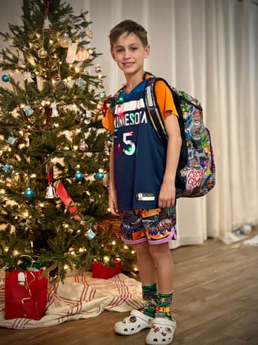 Customer photo review of Origins of Hooping Kid's Shorts