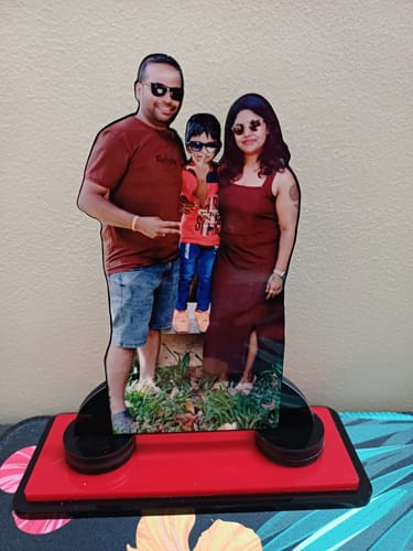 Customer photo review of Personalized Family Caricature Table Top | Best Gift for Birthday/Anniversary