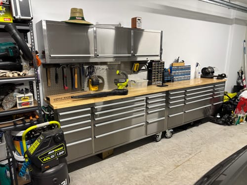 Customer photo review of 1.8M - 72" Stainless or Black Workbench Tool Trolley