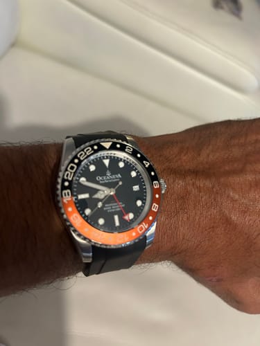 Customer photo review of FKM Black Rubber Strap - BRUSHED Steel Buckle