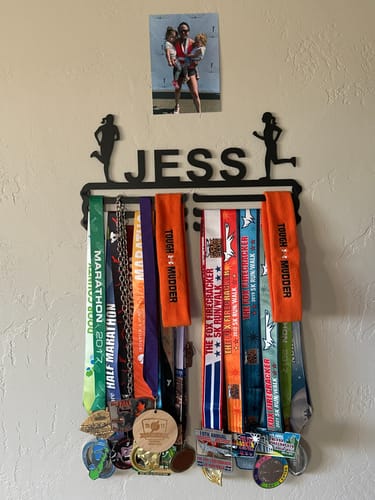 Customer photo review of Customized Medal Display Hanger
