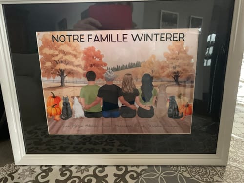 Customer photo review of Affiche Personnalisée - Famille Papa Maman Enfants & Animaux