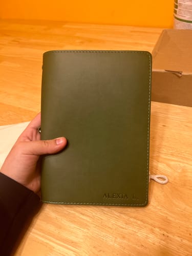 Customer photo review of Refillable Notebook Folio - Olive Green