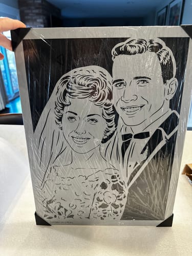 Customer photo review of Wedding Anniversary Metal Portrait