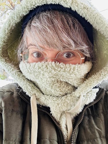 Customer photo review of Velvet Sherpa Hood
