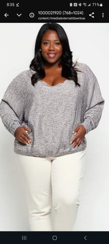 Customer photo review of Plus Size Button Down V-Neck Animal Print Top
