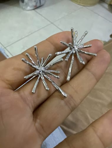 Customer photo review of Snowflake Stud Earrings