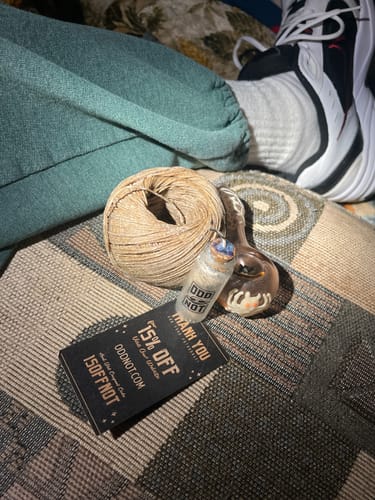 Customer photo review of Hemp Wick Glass Vial Dispenser - 7ft Natural Hemp Wick & Beeswax