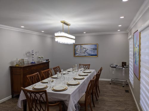 Customer photo review of WOMO Gold Rectangular Crystal Chandelier-WM2548