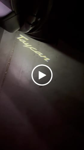 Customer video review of Custom LED Door Projector Puddle Lights for Porsche Taycan 2020-2024