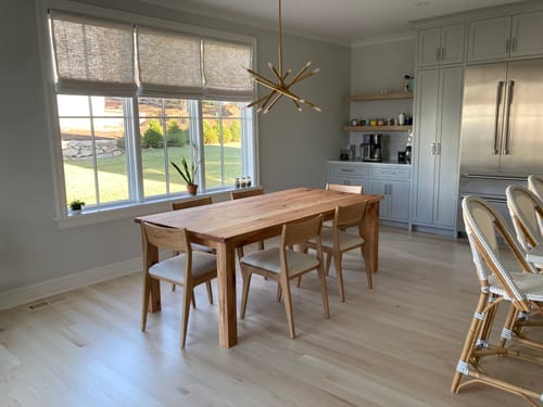 Customer photo review of Plank Farmhouse Dining Table