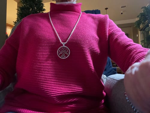 Customer photo review of Logo Pendant Necklace
