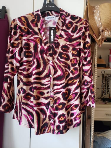 Customer photo review of Stand Collar Blouse - Plum