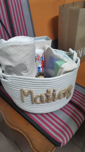 Customer photo review of Baby Knits™ Personalized Knitted Basket