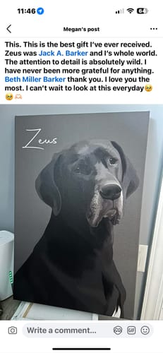 Customer photo review of Pet Art Canvas Wrap