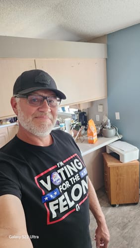 Customer photo review of Voting For The Felon T-Shirt