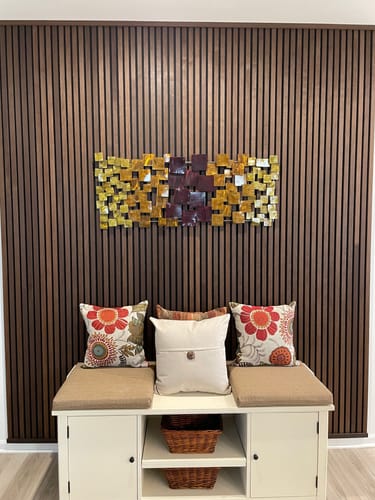 Customer photo review of Acoustic Slat Wall Panel | Smoked Oak | Premium 3-sided Wood Veneer