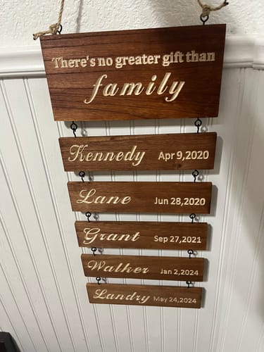 Customer photo review of Personalized Grandkids Hanging Sign (Engraved) Family Keepsake