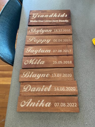 Customer photo review of Custom Family Kids Name Sign Best Family Gift 2024