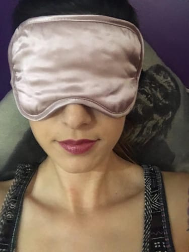Customer photo review of SilkHaven Dreams Mulberry Silk Sleep Mask