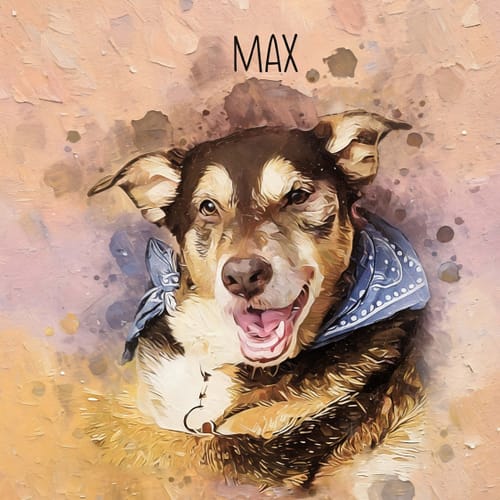 Customer photo review of Custom Watercolor Pet Portrait – Wild Pastel Style