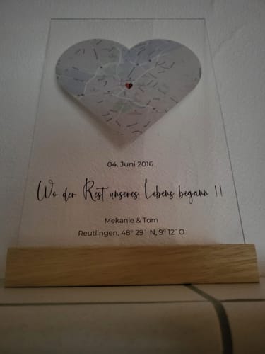 Kundenbewertung mit Foto zu Holzfuß für Acrylglas (20x30cm)
