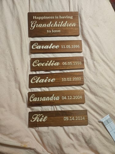 Customer photo review of Personalized Grandkids Hanging Sign (Engraved) Family Keepsake