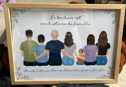 Customer photo review of Affiche Personnalisée - Famille Papa Maman Enfants & Animaux