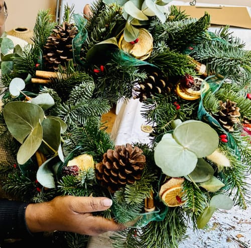 Customer photo review of Christmas Wreath Making Workshop, SHOREDITCH LONDON - £59