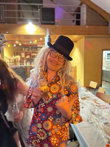 Customer photo review of Chemise à manches longues boutonnée en coton à fleurs pour hommes