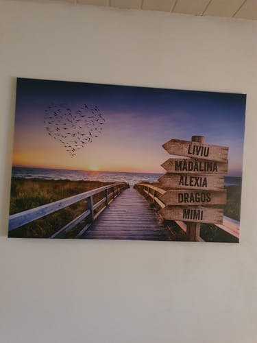 Customer photo review of Wegweiser-Leinwand “Strandweg”