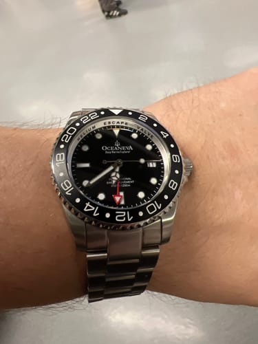 Customer photo review of Oceaneva™ Men's GMT Deep Marine Explorer 1250M Pro Diver Watch Black