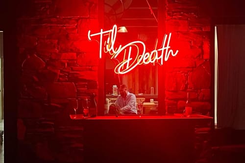 Customer photo review of Til Death neon light
