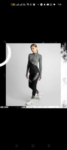 Customer photo review of Boshama Premium 2Pcs High Stretch Fitness Yoga Suit Gym Outfits Set Thumb Holes Jacket and Phone Pocket Leggings