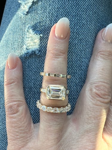 Customer photo review of The E.W. Emerald Scallop Eternity 3mm