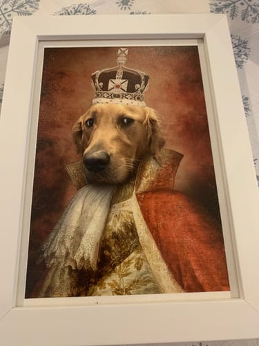 Customer photo review of The King - Custom Vintage Pet Portrait